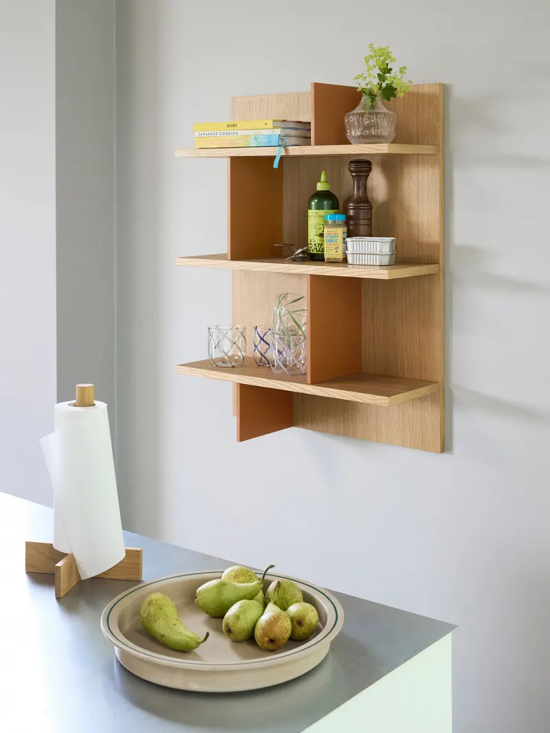 Hübsch Stand Regal in Naturfarben und Gelb, 60 × 22 × H 80 cm, Ansicht 6