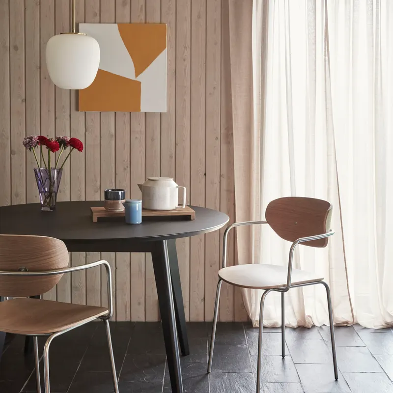 Hübsch Stay Round Esstisch in Schwarz, Ø 120 × H 76 cm, Ansicht 3