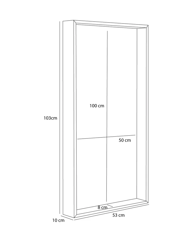 Hübsch Still Spiegel in Naturfarben, 53 × 10 × H 103 cm, Ansicht 3