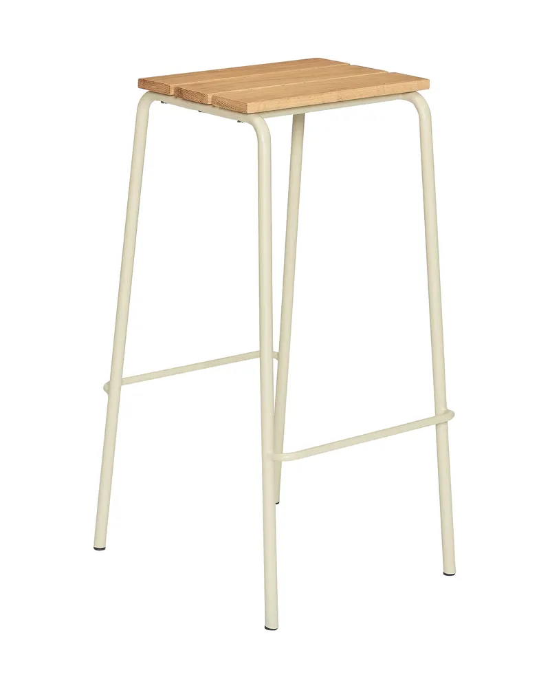 Hübsch Stilt Barhocker in Naturfarben und Sandfarben, 45 × 38 × H 76 cm, Ansicht 1