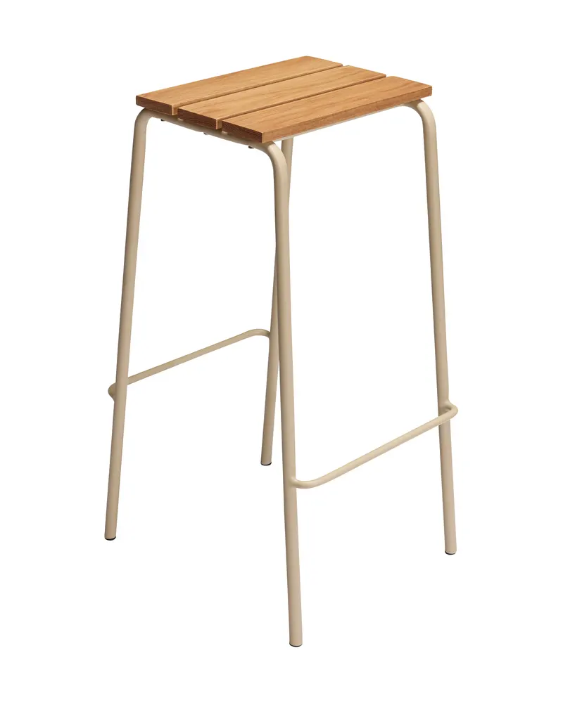 Hübsch Stilt Barhocker in Naturfarben und Sandfarben, 45 × 38 × H 76 cm, Ansicht 2