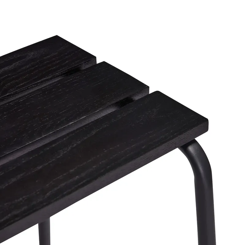 Hübsch Stilt Barhocker in Schwarz, 45 × 38 × H 76 cm, Ansicht 4