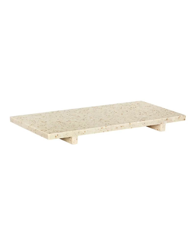 Stone Tablett aus Terrazzo in Cremeweiß