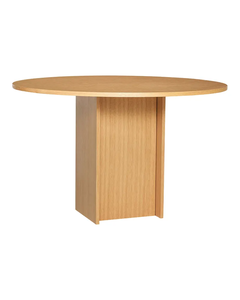 Straight Round Esstisch mit Eichenfurnier in Naturfarben, FSC®-zertifiziert