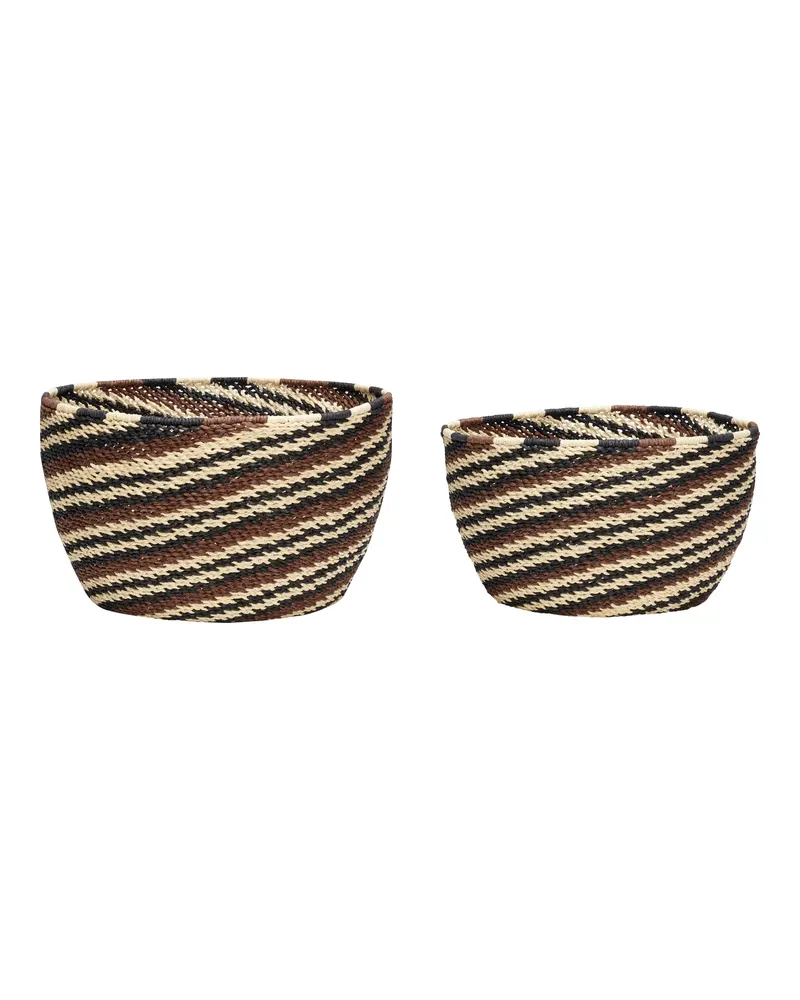 Stream Korbset aus Papier (2er-Set), Schwarz, Braun, Naturfarben