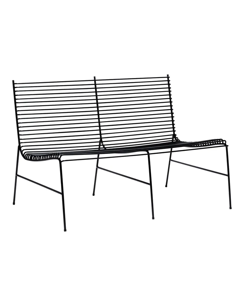 String Sitzbank aus Eisen, Schwarz