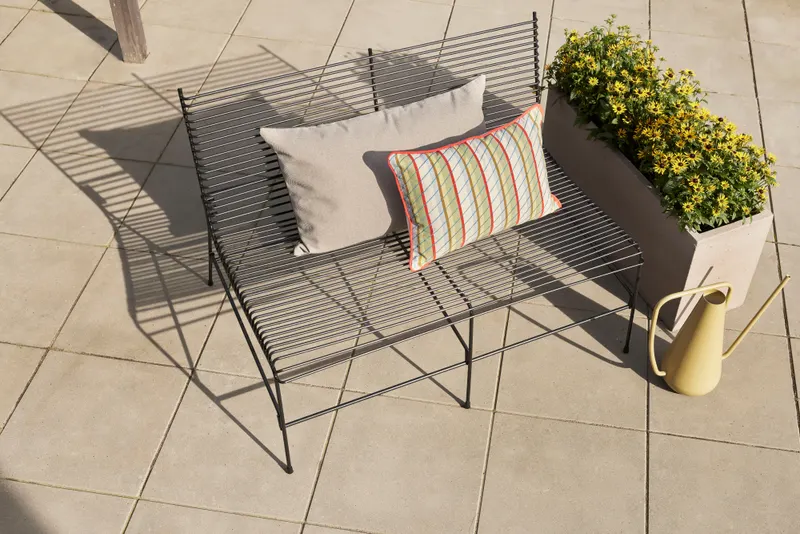 Hübsch String Sitzbank in Schwarz, Länge 113 cm / Breite 75 cm / Höhe 78 cm, Ansicht 6