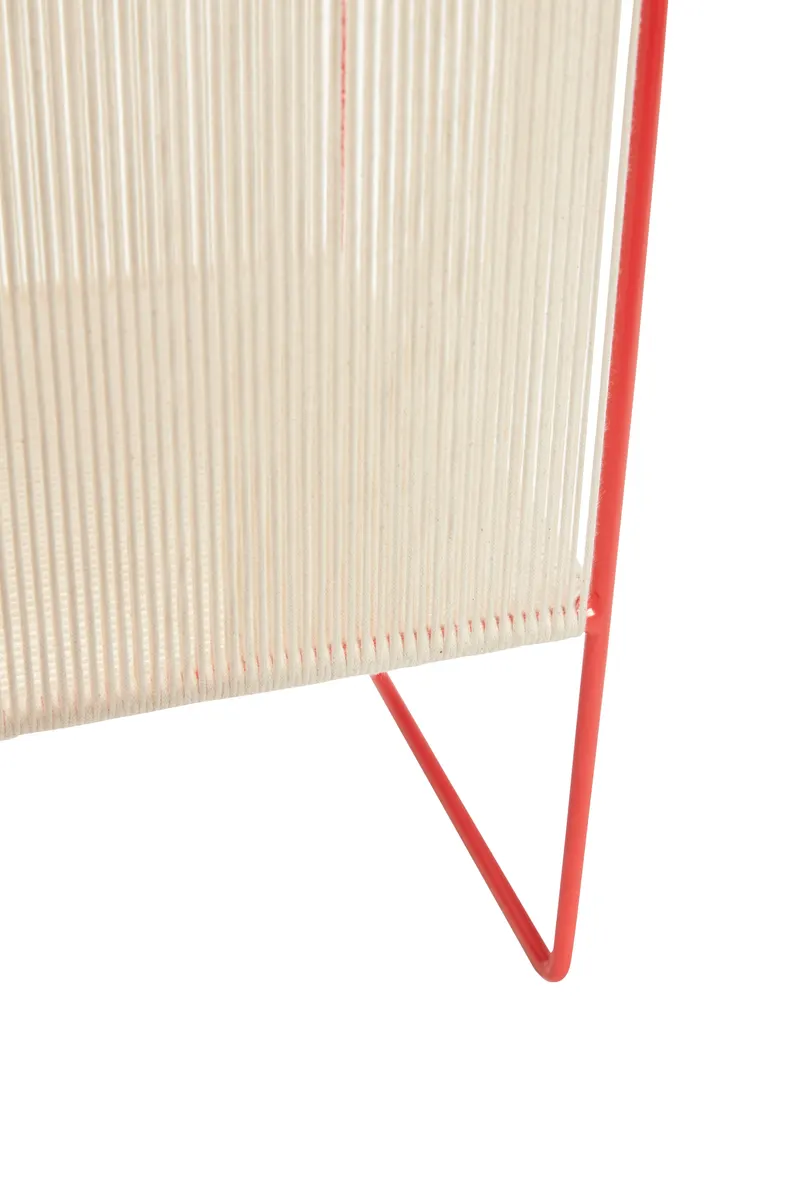 Hübsch String Zeitschriftenhalter in Cremeweiß und Rot, 41 × 25 × H 50 cm, Ansicht 5