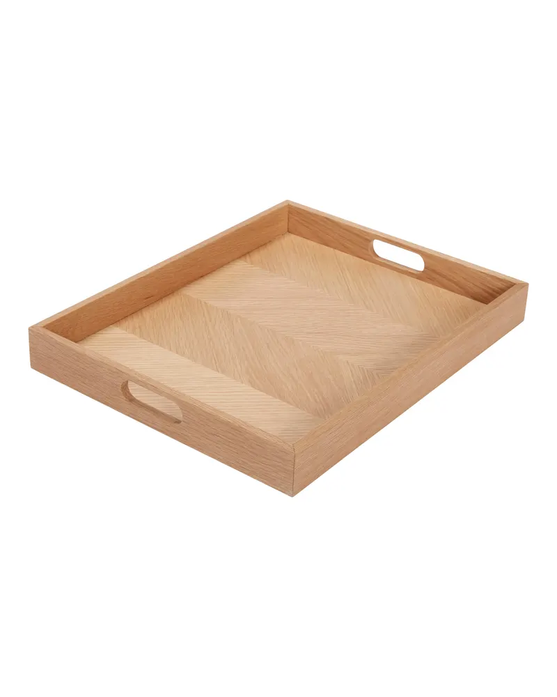 Hübsch Structure Tablett in Naturfarben, 45 × 35 × H 5 cm, Ansicht 2