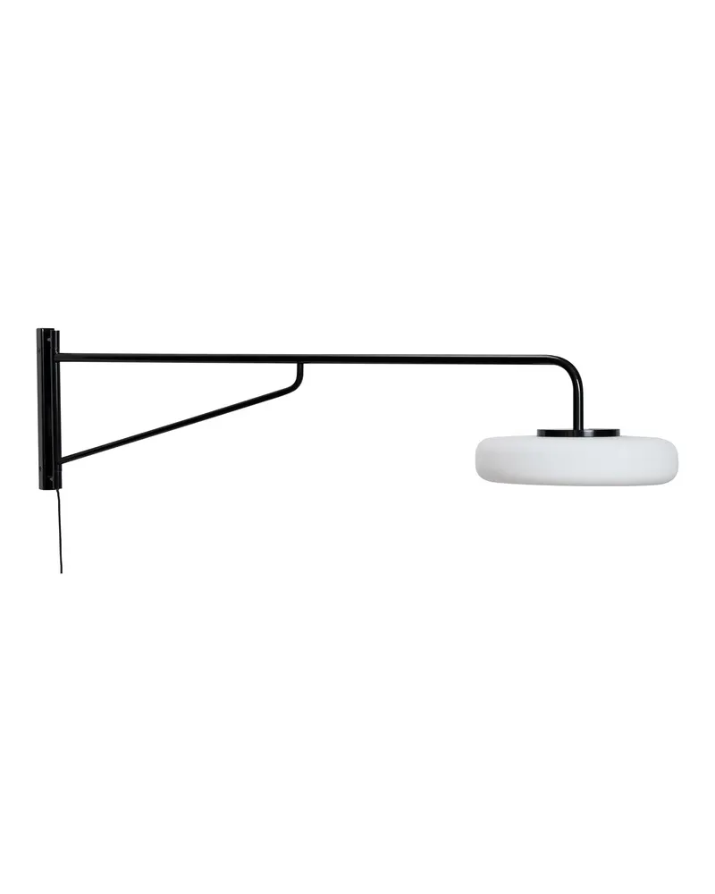 Sway Wandleuchte aus Glas und Eisen in Schwarz