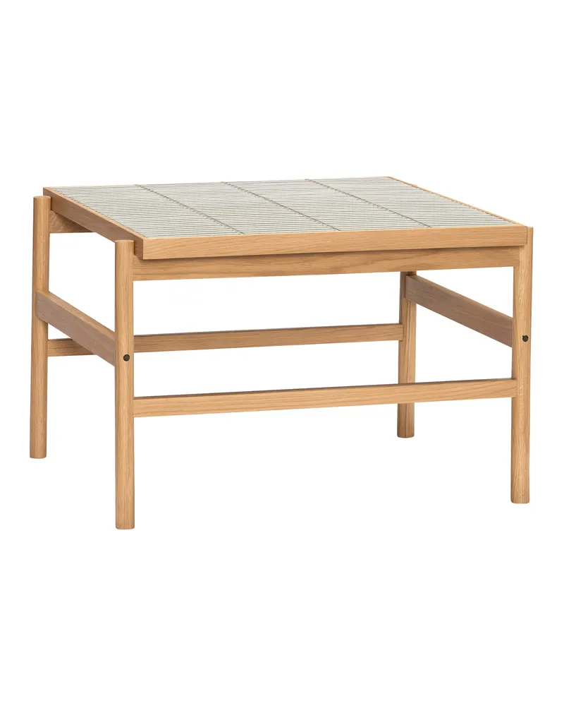Hübsch Tile Couchtisch in Mint und Naturfarben, 61 × 66 × H 44 cm, Ansicht 1