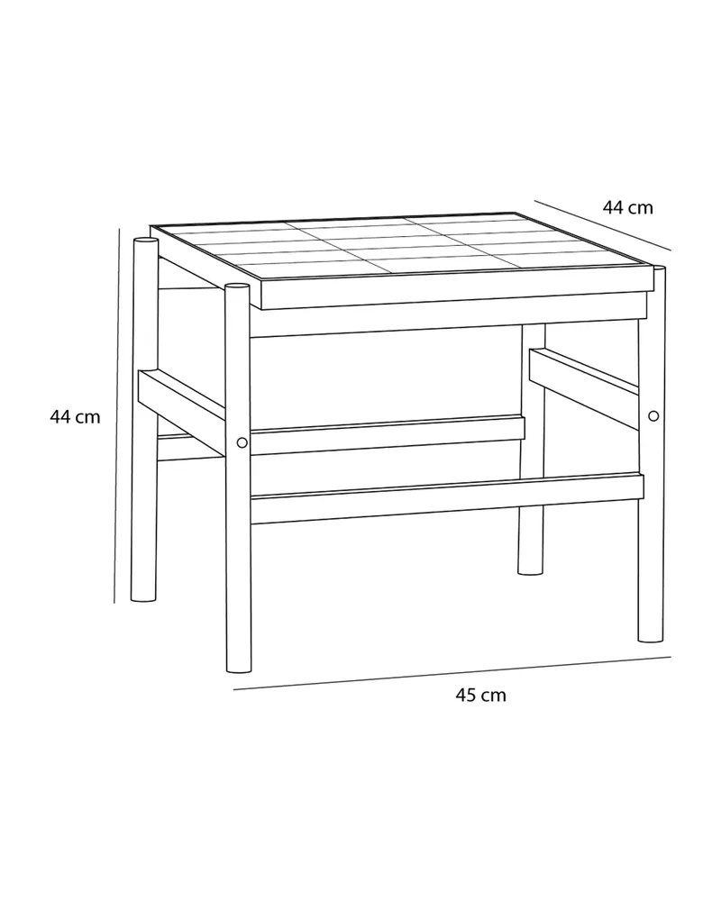 Hübsch Tile Beistelltisch in Mint und Naturfarben, 45 × 50 × H 44 cm, Ansicht 2