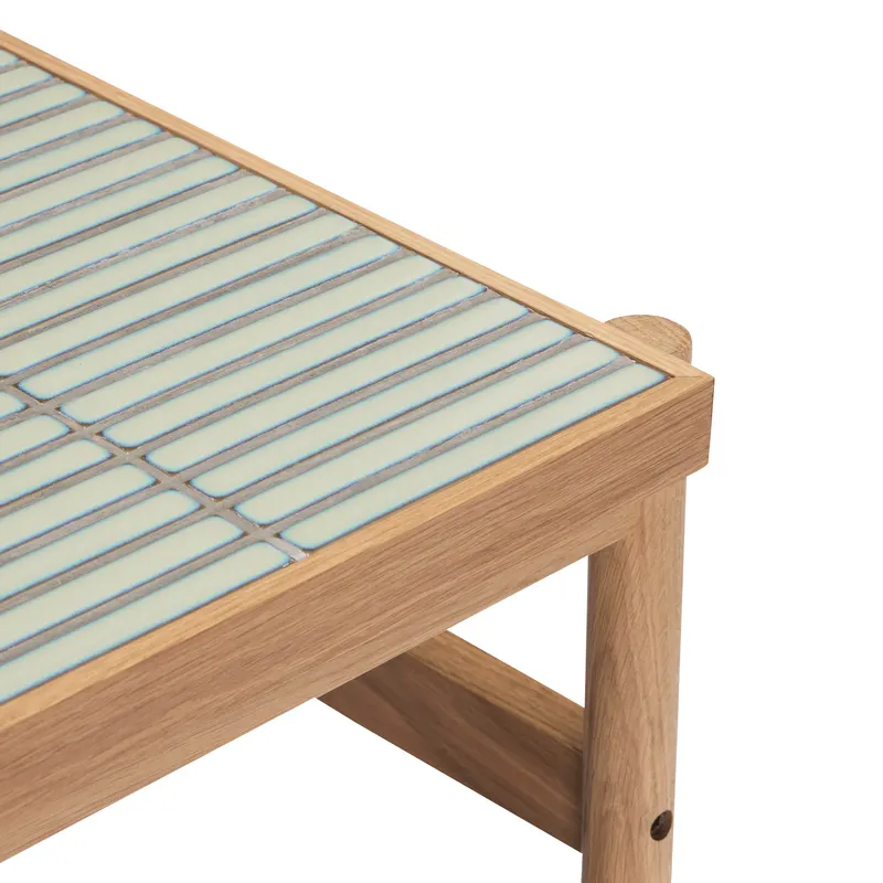 Hübsch Tile Beistelltisch in Mint und Naturfarben, 45 × 50 × H 44 cm, Ansicht 3