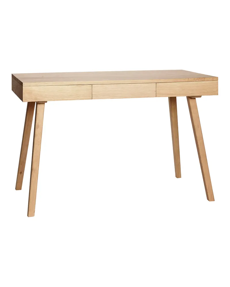 Tripple Schreibtisch mit Eichenfurnier in Naturfarben, FSC®-zertifiziert, Naturfarben