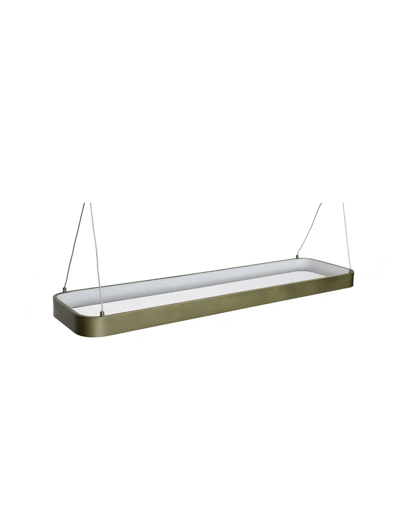 Tube Pendelleuchte aus Aluminium und Silikon, Metallic Dunkelgrün