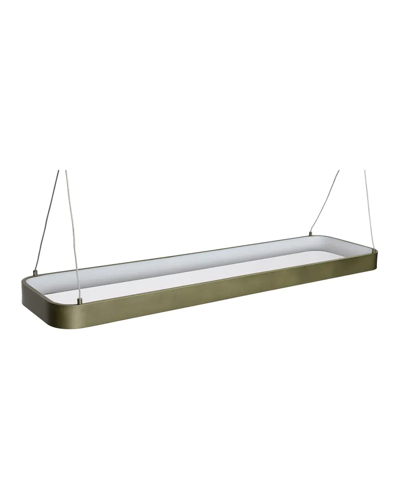 Hübsch Tube Pendelleuchte in Metallic Dunkelgrün, 126 × 36 × H 5 cm, Ansicht 1