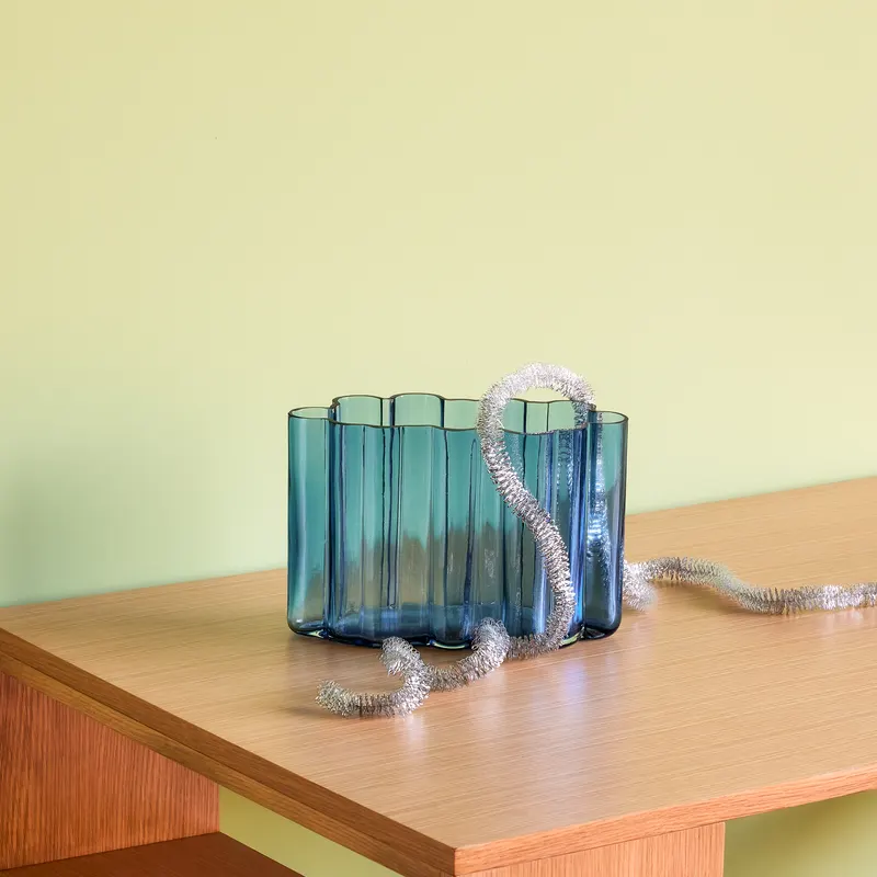 Hübsch Umber Vase in Blau, 30 × 16 × H 20 cm, Ansicht 4