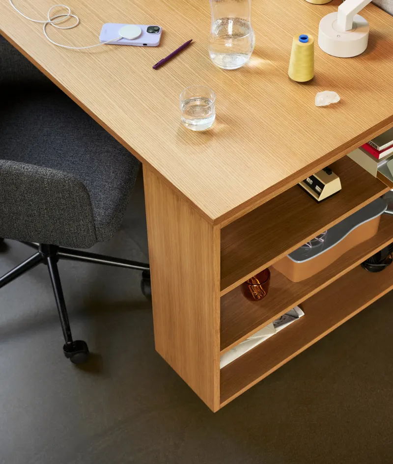 Hübsch Utility Schreibtisch in Naturfarben, 140 × 80 × H 80 cm, Ansicht 6