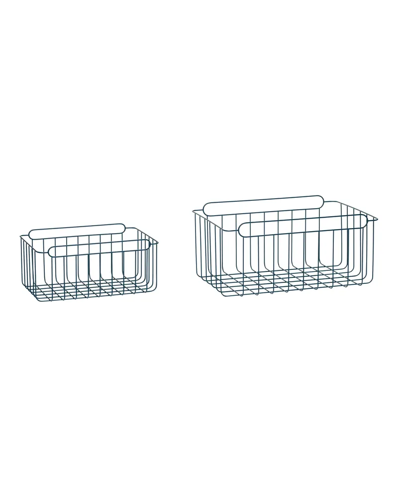 WiredUp Korbset aus Eisen in Blau (2er-Set)