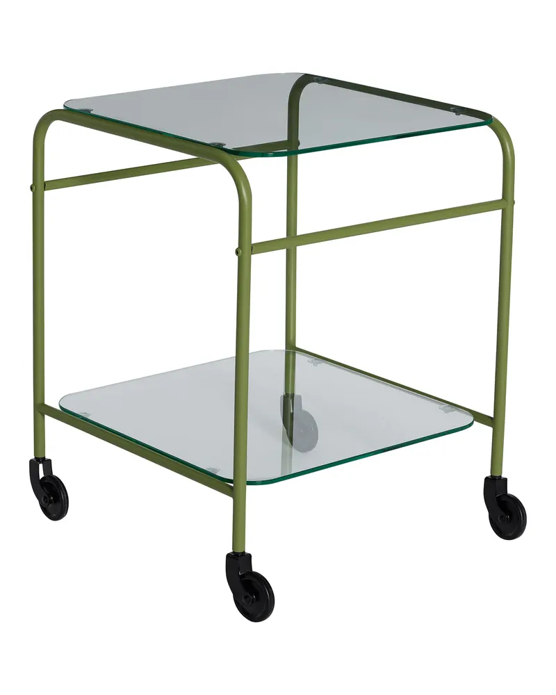 Hübsch Zephyr Servierwagen in Klar und Hellgrün, 43 × 42 × H 54 cm, Ansicht 2