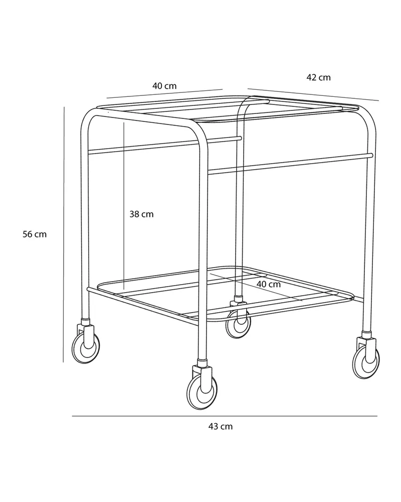 Hübsch Zephyr Servierwagen in Klar und Hellgrün, 43 × 42 × H 54 cm, Ansicht 3