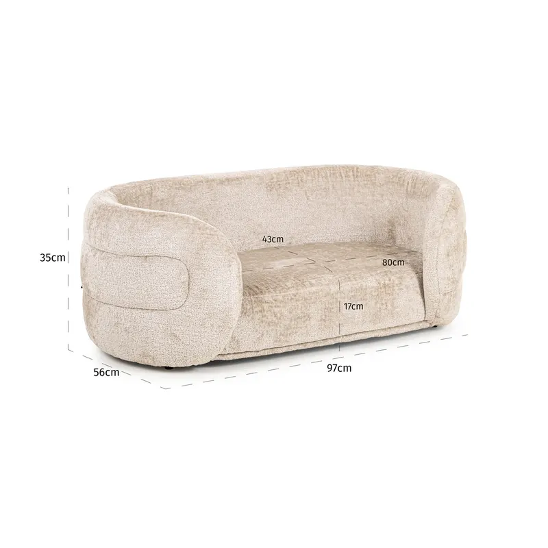 Hundebett Bingo, Clay Chenille von Richmond Interiors, Maßzeichnung 9