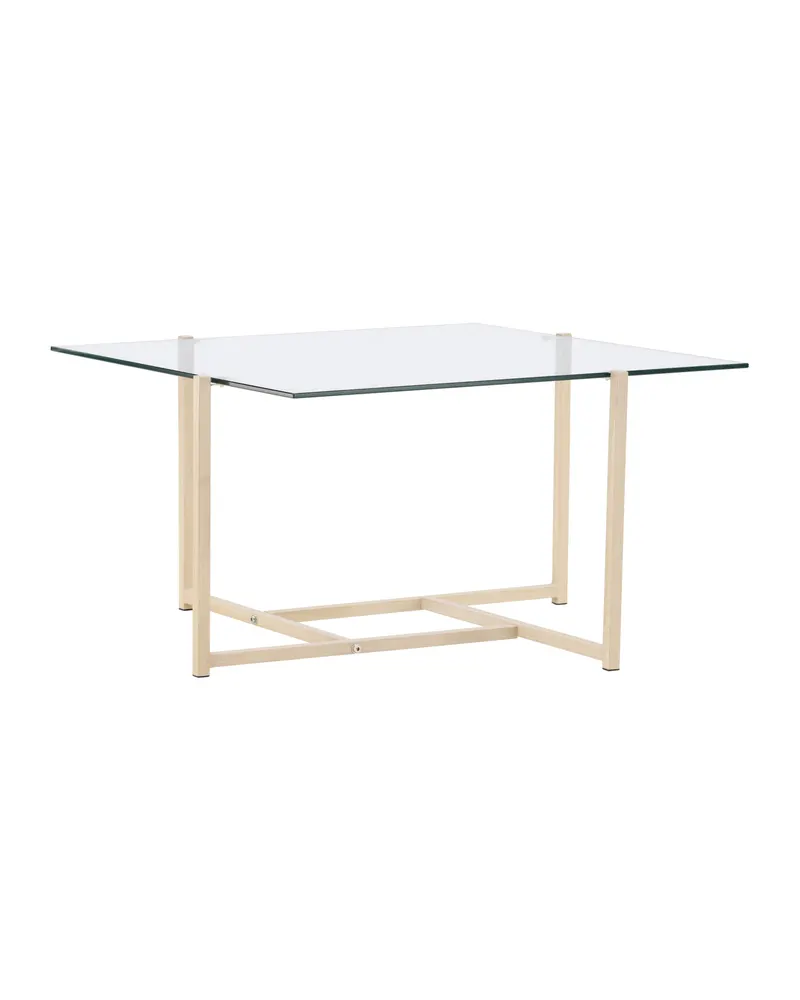 Hybrid quadratischer Couchtisch 80 × 80 cm in Transparent, Gestell Whitewash, Ansicht 12