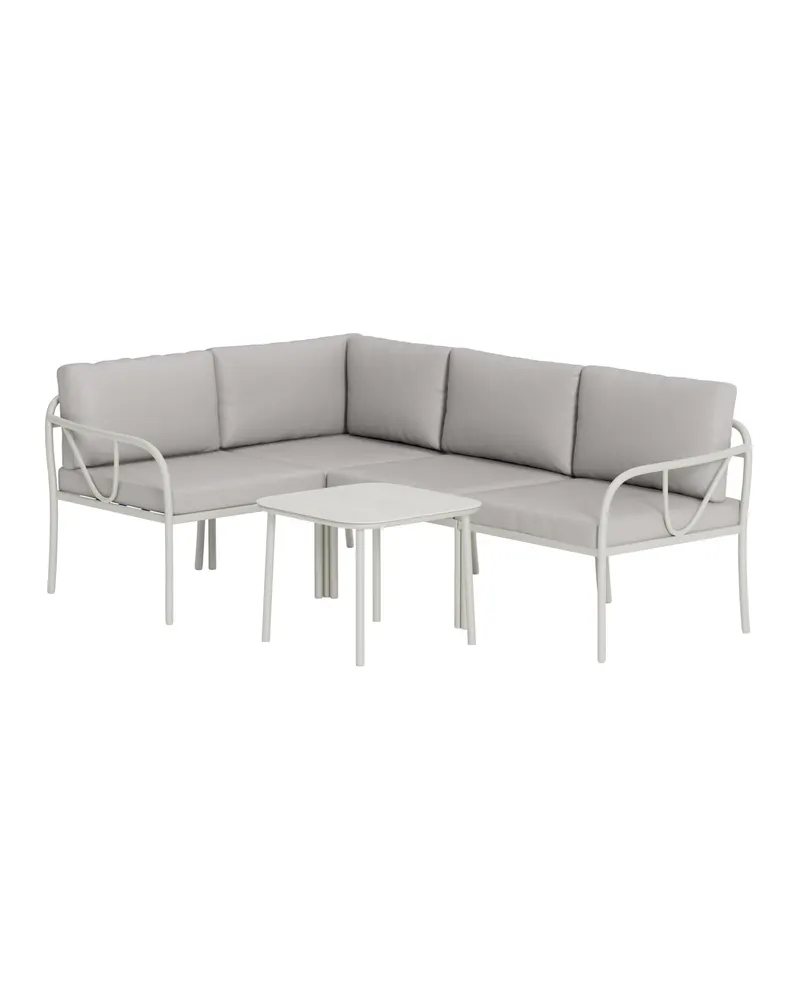 Hydra Gartenlounge in Beige mit Ecksofa, ohne Montage