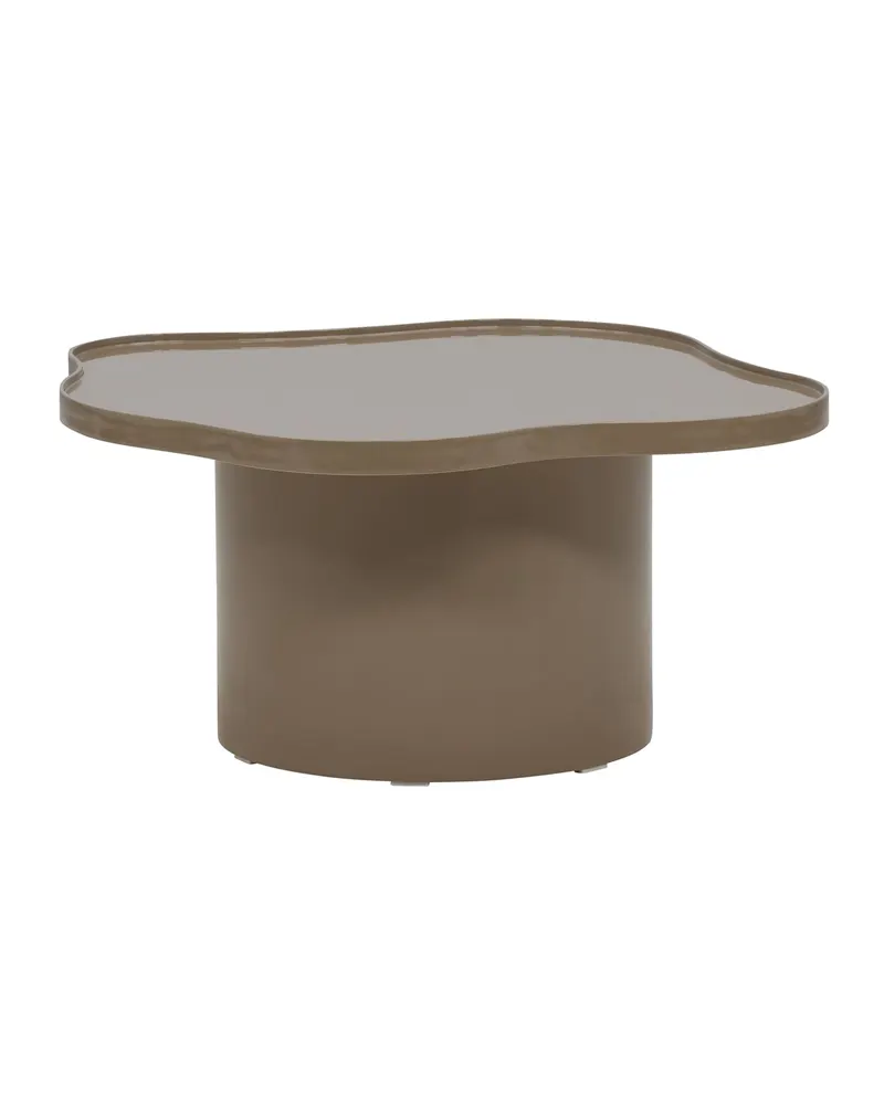 Ilse runder Couchtisch Ø 90 cm mit gewellter Platte, Braun
