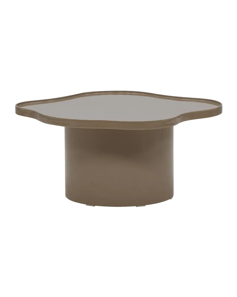 Ilse runder Couchtisch Ø 90 cm mit gewellter Platte in Braun, Ansicht 2