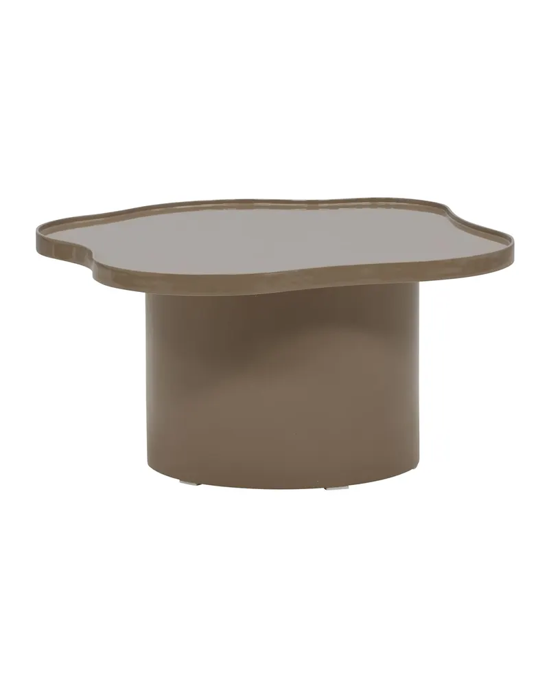 Ilse runder Couchtisch Ø 90 cm mit gewellter Platte in Braun, Ansicht 5