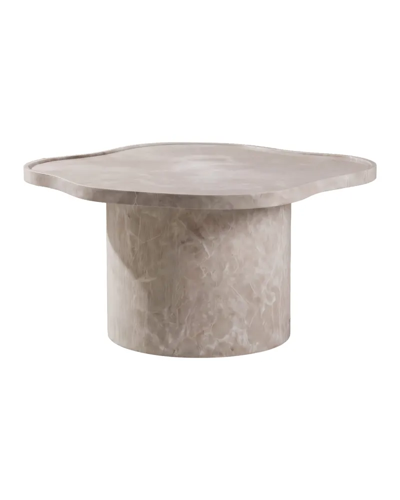 Ilse runder Couchtisch Ø 90 cm mit gewellter Platte in Beige