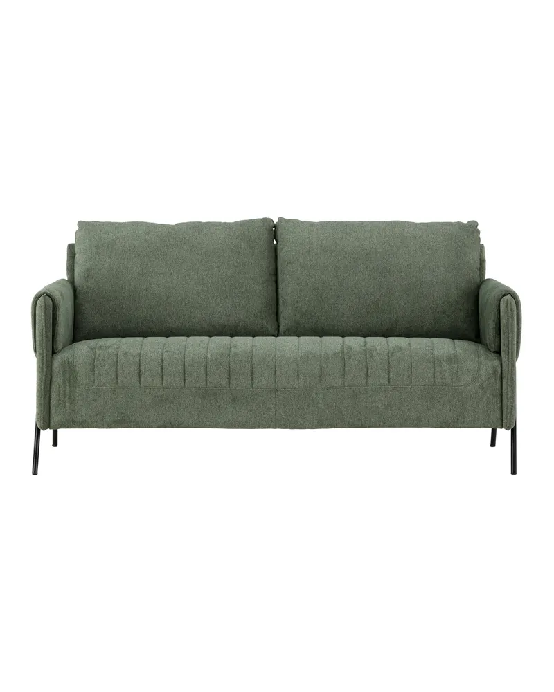 Indigo 2-Sitzer Sofa mit schwarzen Stahlbeinen in Grün, Gestell Schwarz, Ansicht 1