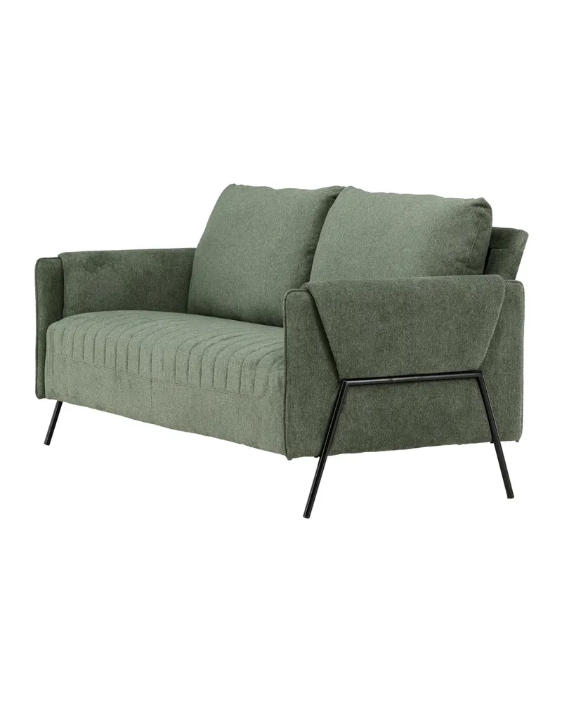Indigo 2-Sitzer Sofa mit schwarzen Stahlbeinen in Grün, Gestell Schwarz, Ansicht 7