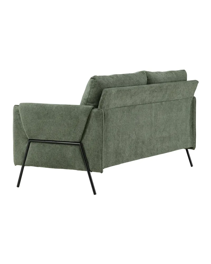 Indigo 2-Sitzer Sofa mit schwarzen Stahlbeinen in Grün, Gestell Schwarz, Ansicht 8