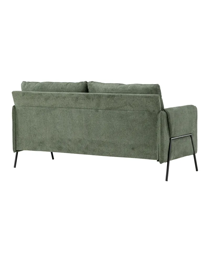 Indigo 2-Sitzer Sofa mit schwarzen Stahlbeinen in Grün, Gestell Schwarz, Ansicht 10