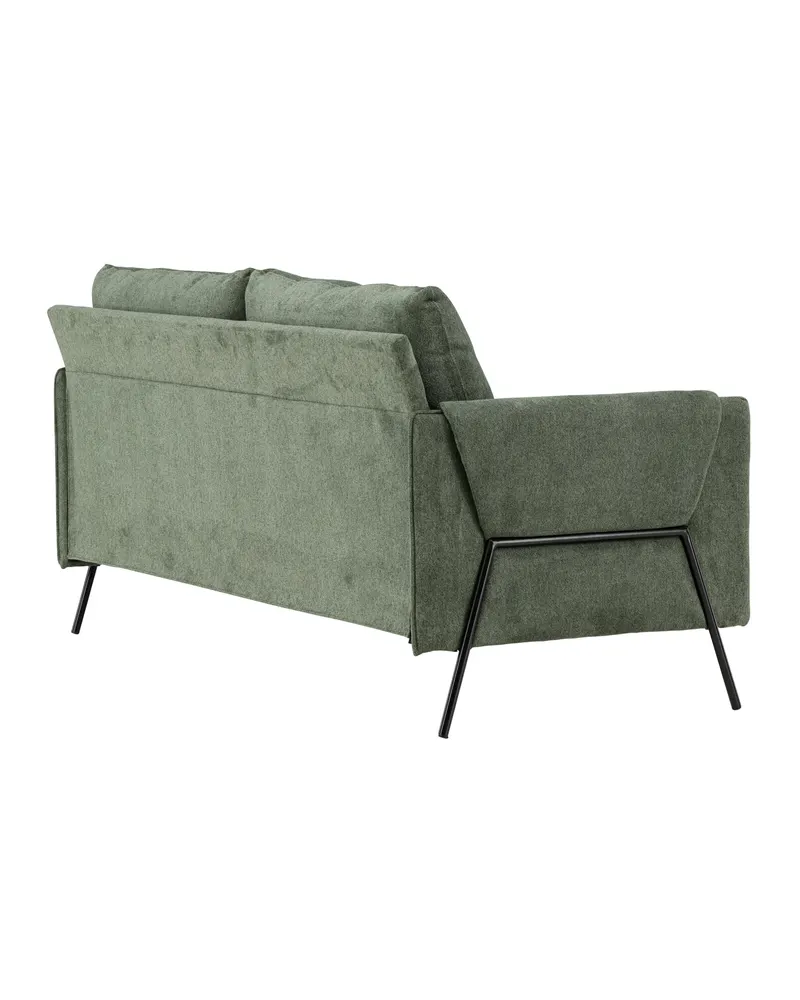 Indigo 2-Sitzer Sofa mit schwarzen Stahlbeinen in Grün, Gestell Schwarz, Ansicht 11