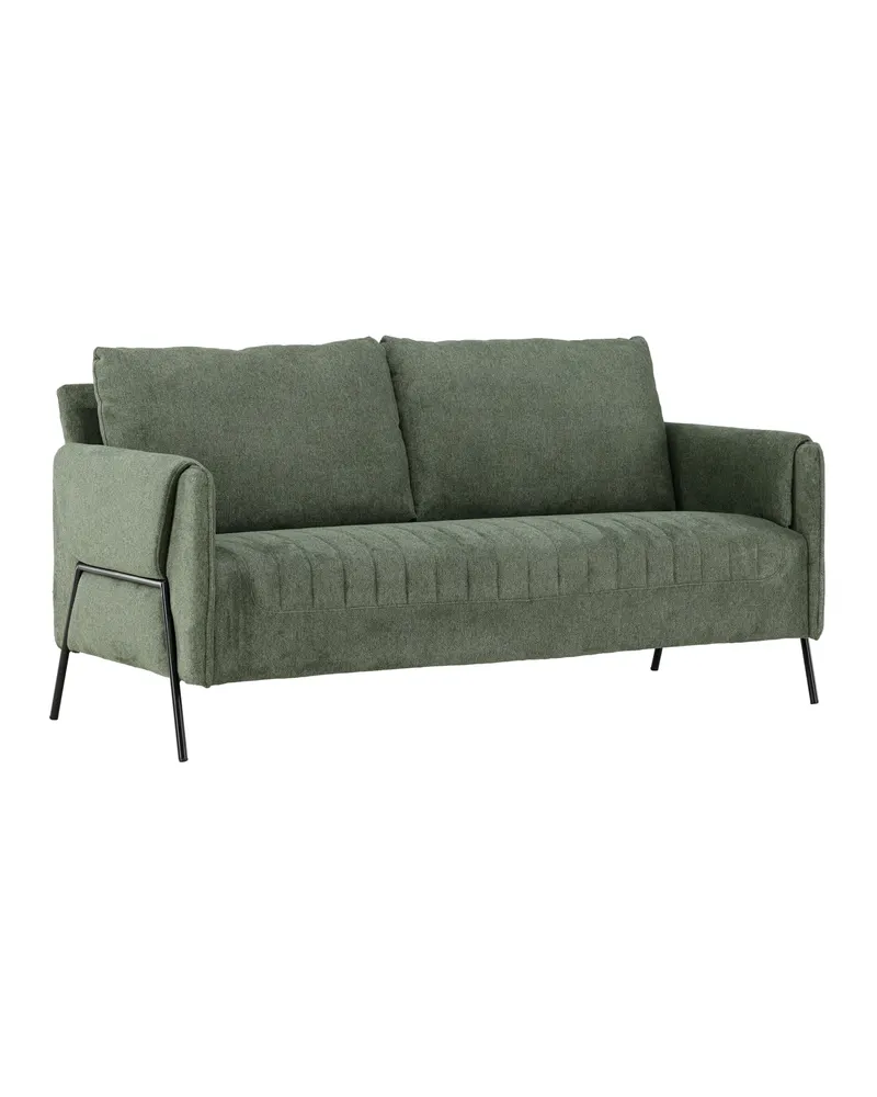 Indigo 2-Sitzer Sofa mit schwarzen Stahlbeinen in Grün, Gestell Schwarz, Ansicht 12