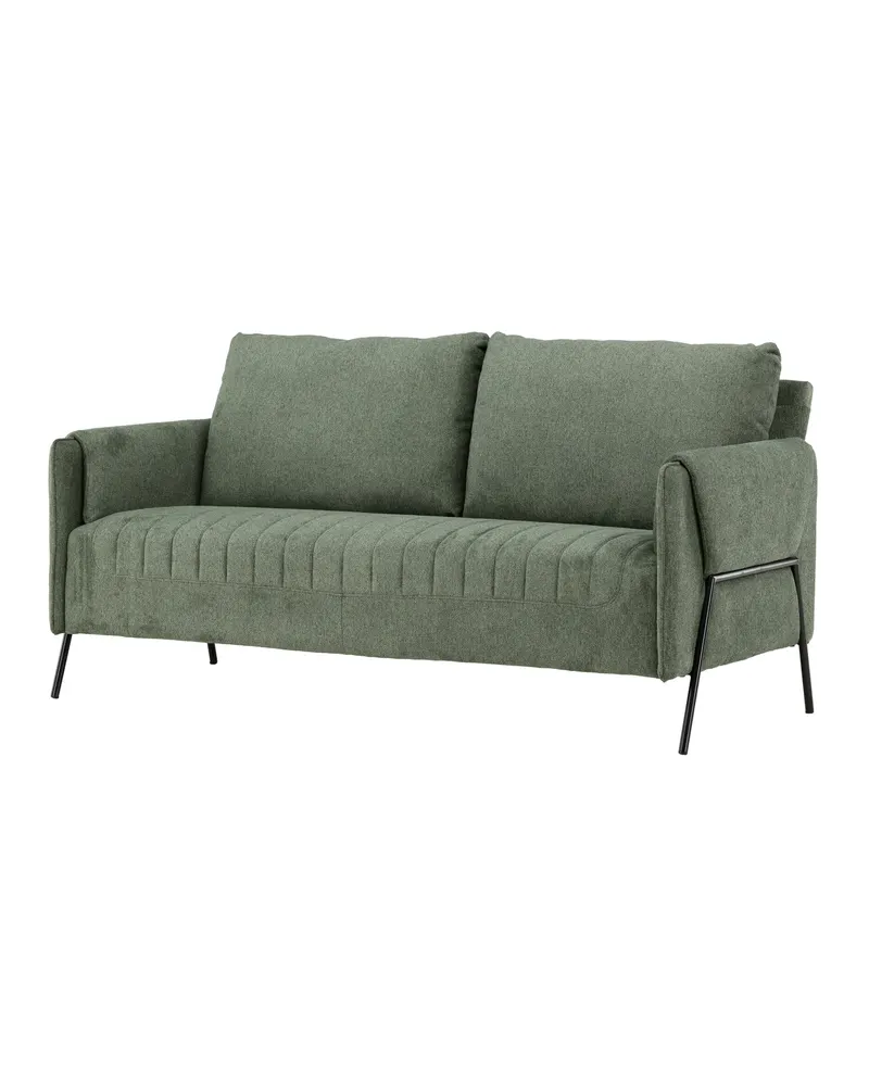 Indigo 2-Sitzer Sofa mit schwarzen Stahlbeinen in Grün, Gestell Schwarz, Ansicht 4
