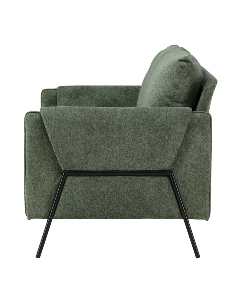 Indigo 2-Sitzer Sofa mit schwarzen Stahlbeinen in Grün, Gestell Schwarz, Ansicht 5