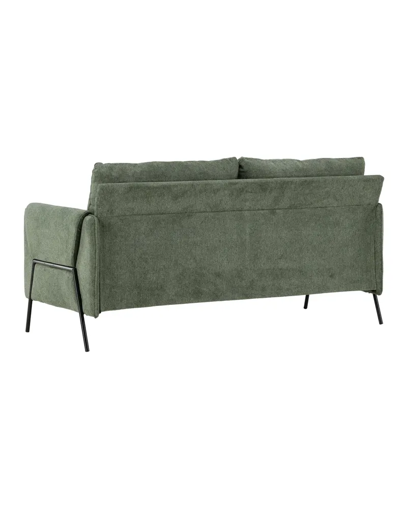 Indigo 2-Sitzer Sofa mit schwarzen Stahlbeinen in Grün, Gestell Schwarz, Ansicht 6