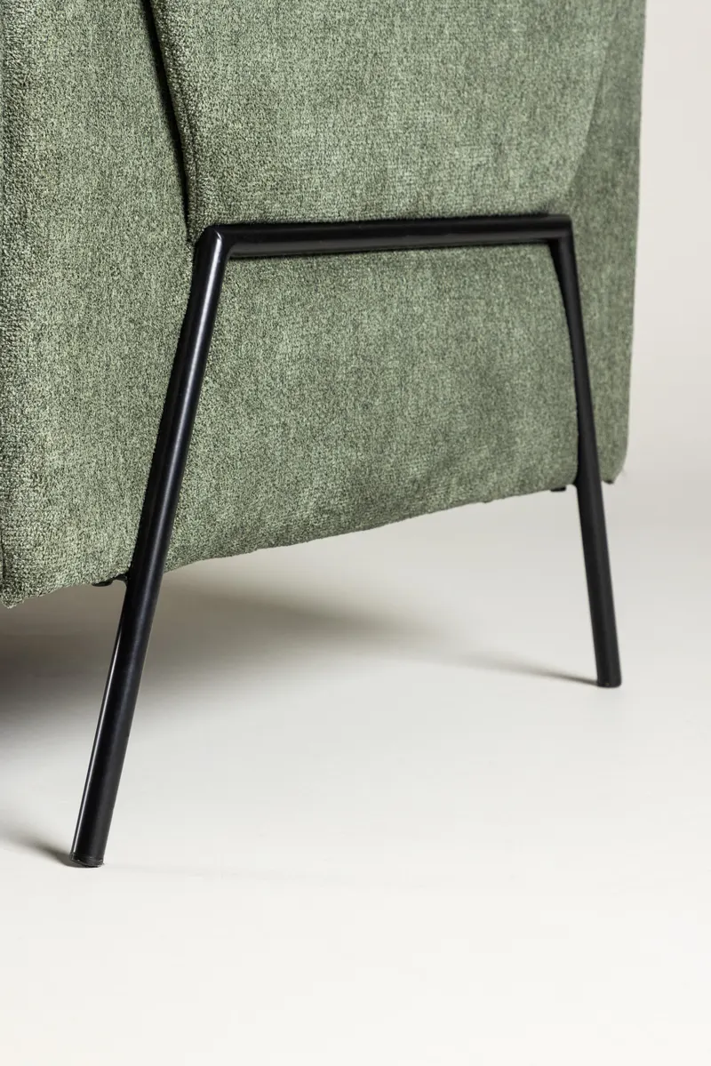 Indigo 2-Sitzer Sofa mit schwarzen Stahlbeinen in Grün, Gestell Schwarz, im Wohnraum, Ansicht 3
