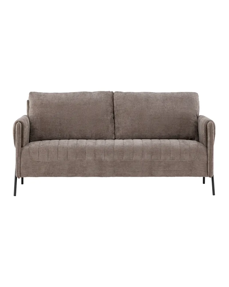 Indigo 2-Sitzer Sofa mit schwarzen Stahlbeinen, Beige, Gestell Schwarz
