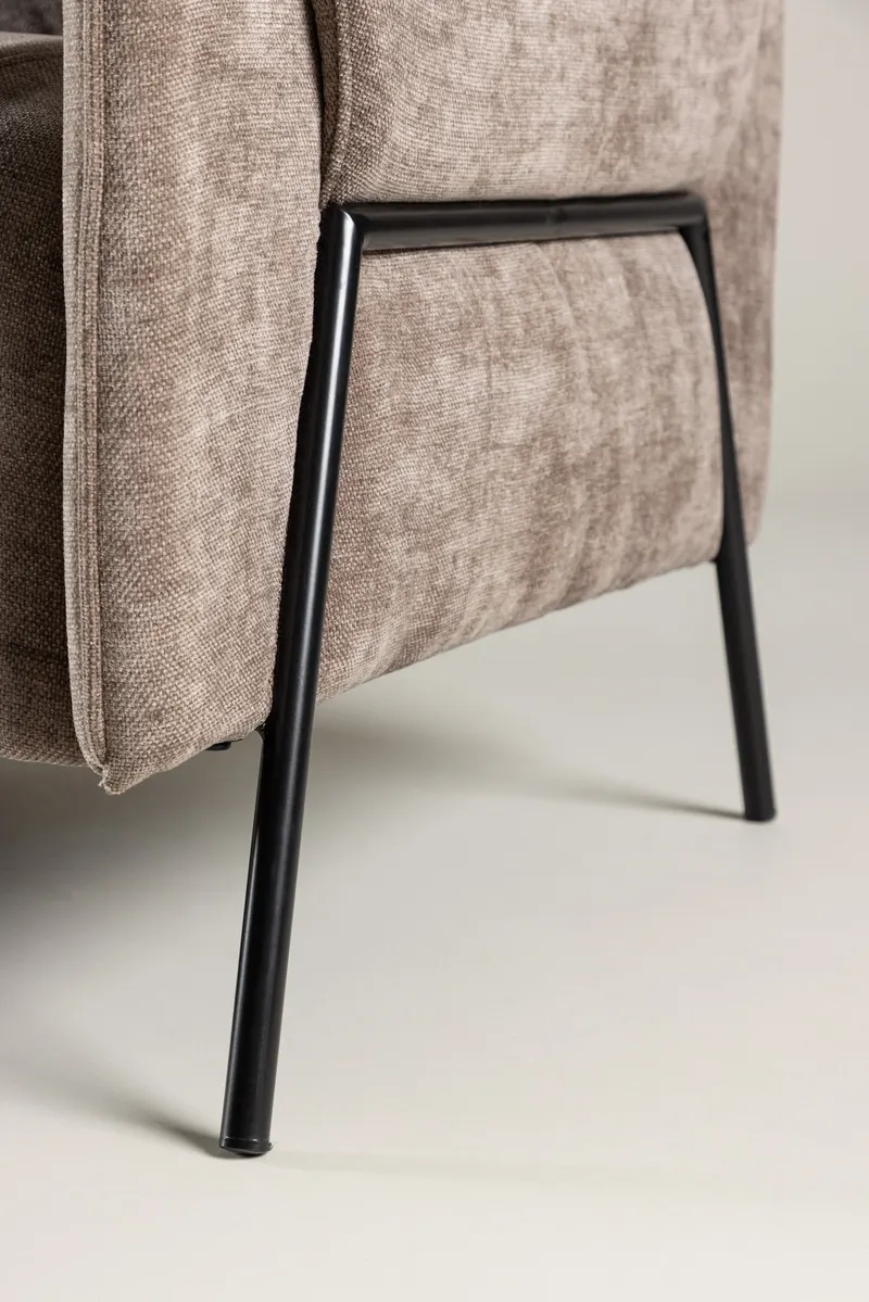 Indigo 2-Sitzer Sofa mit schwarzen Stahlbeinen in Beige, Gestell Schwarz, im Wohnraum, Ansicht 4