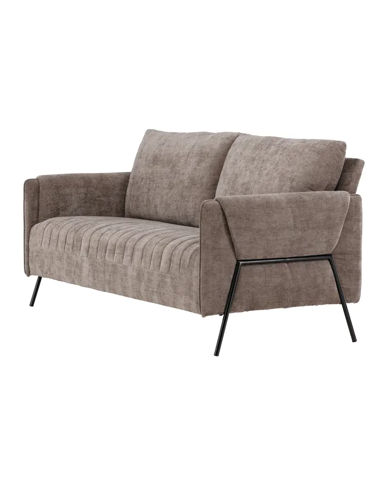 Indigo 2-Sitzer Sofa mit schwarzen Stahlbeinen in Beige, Gestell Schwarz, Ansicht 7