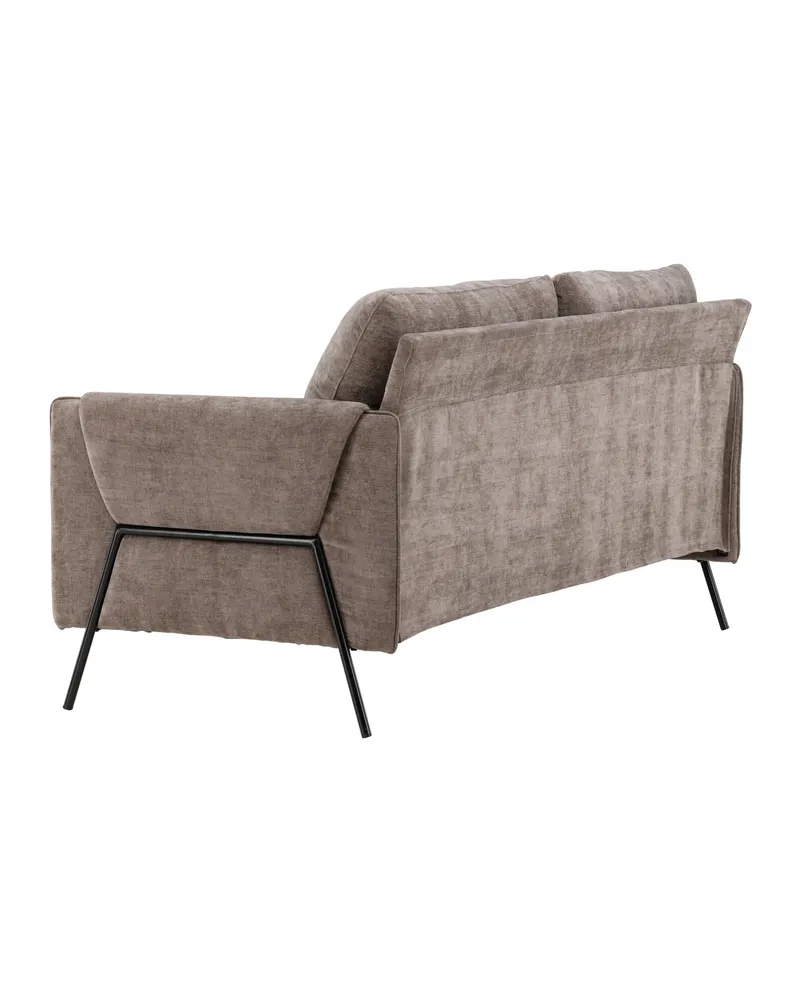 Indigo 2-Sitzer Sofa mit schwarzen Stahlbeinen in Beige, Gestell Schwarz, Ansicht 8