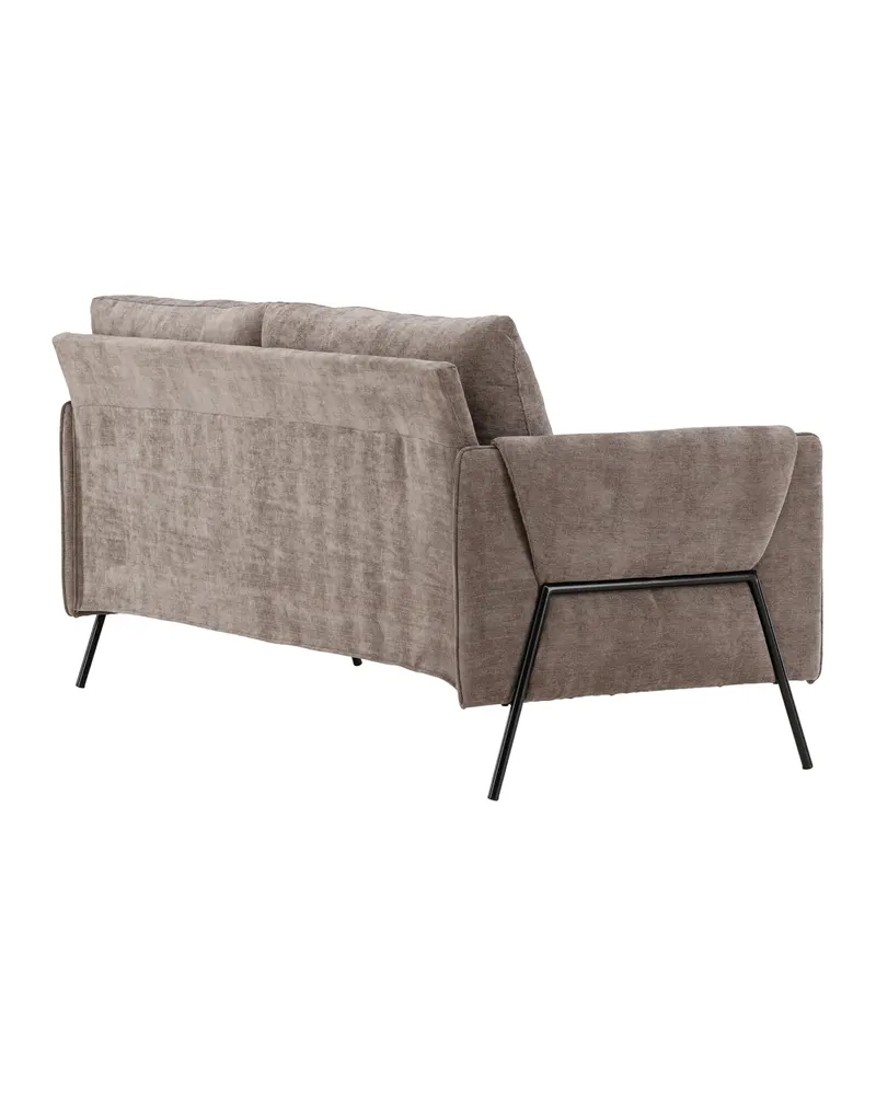 Indigo 2-Sitzer Sofa mit schwarzen Stahlbeinen in Beige, Gestell Schwarz, Ansicht 11