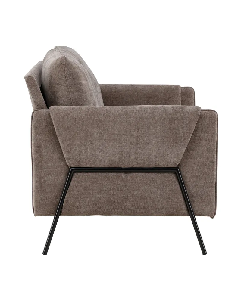 Indigo 2-Sitzer Sofa mit schwarzen Stahlbeinen in Beige, Gestell Schwarz, Ansicht 3