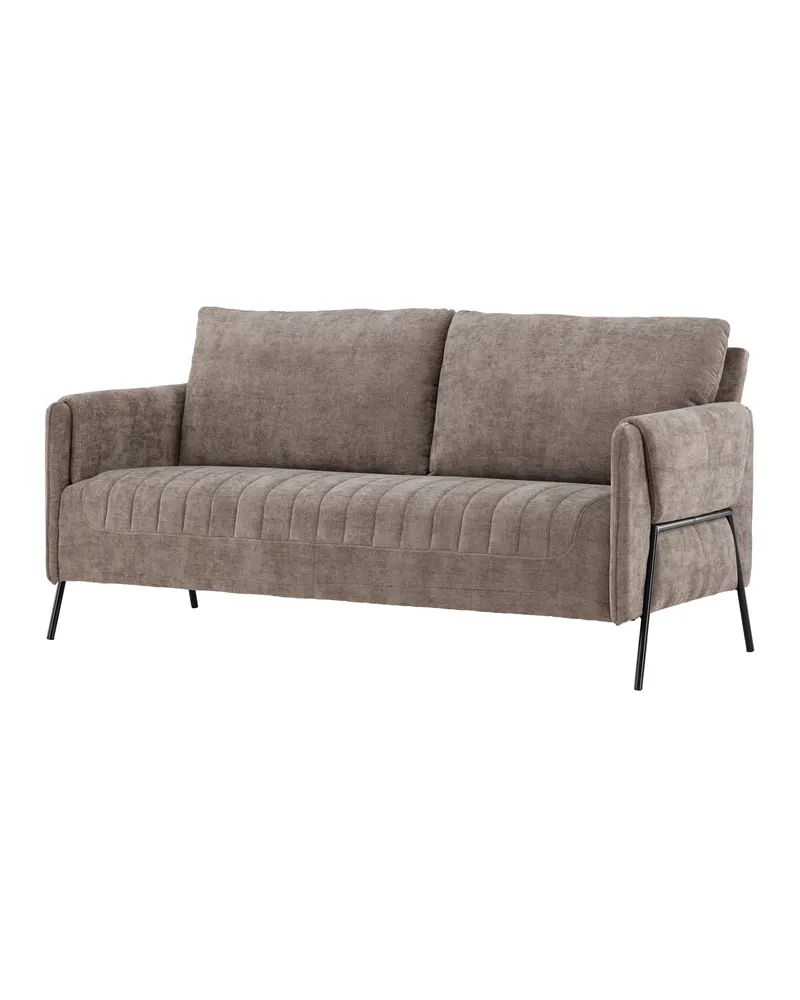 Indigo 2-Sitzer Sofa mit schwarzen Stahlbeinen in Beige, Gestell Schwarz, Ansicht 4