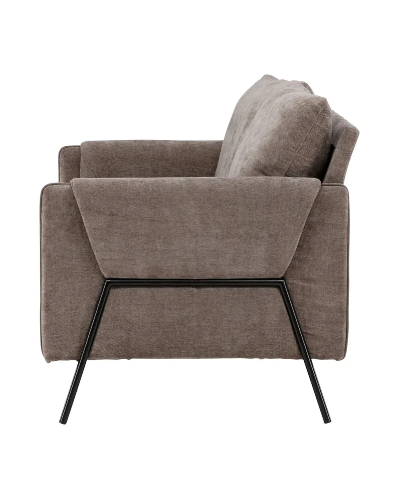 Indigo 2-Sitzer Sofa mit schwarzen Stahlbeinen in Beige, Gestell Schwarz, Ansicht 5